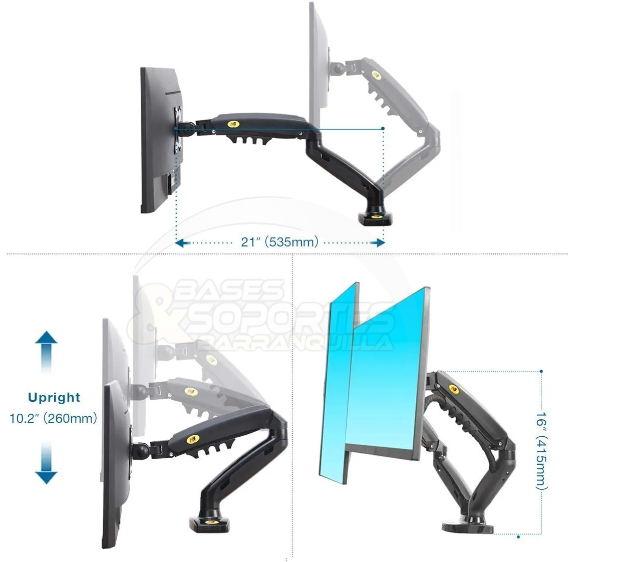 soporte doble monitor