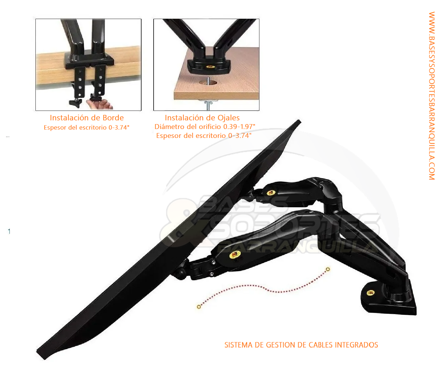 soporte doble monitor