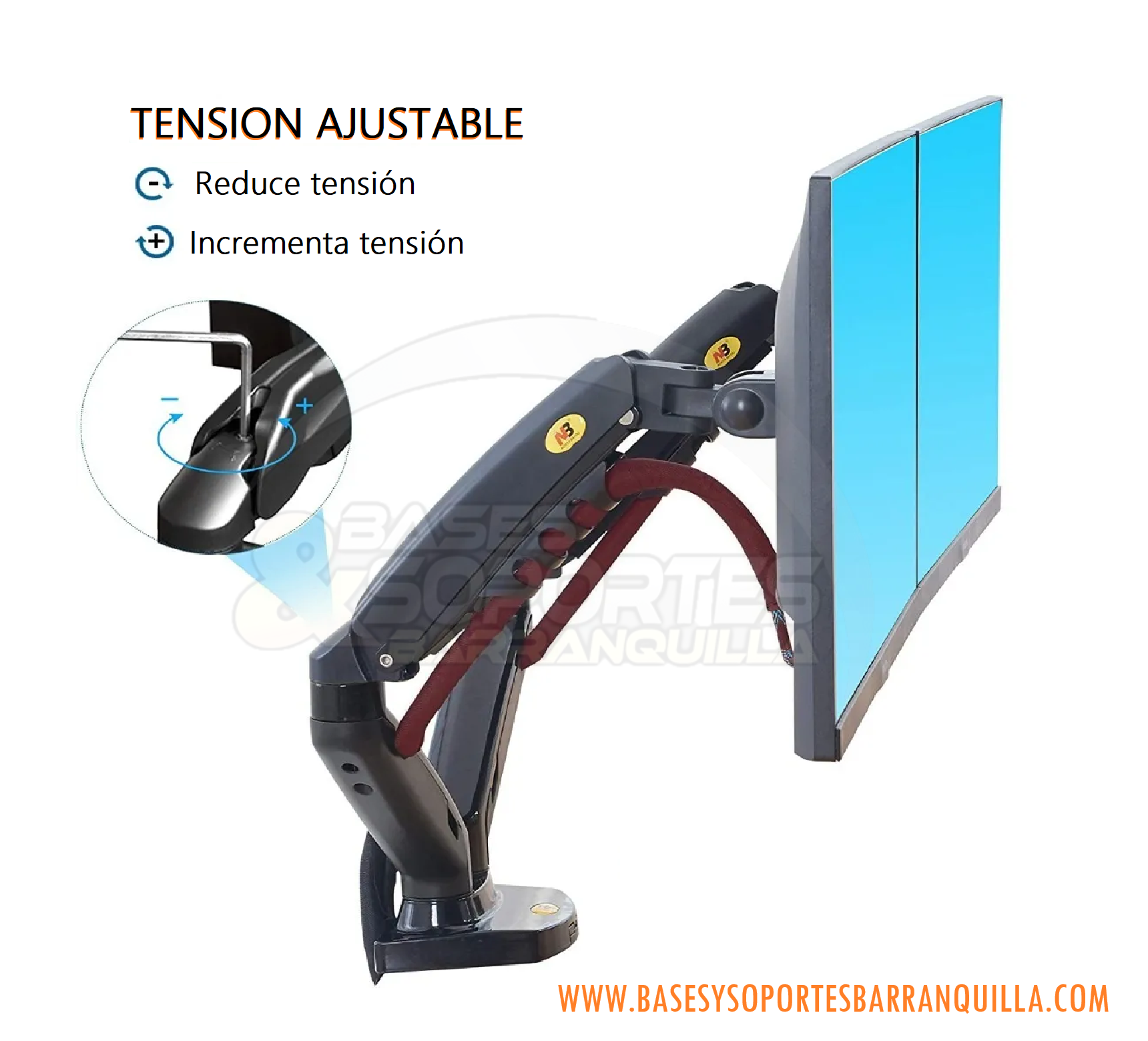soporte doble monitor
