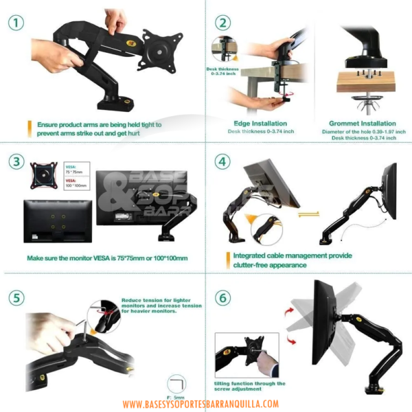 soporte flexi ergonómico para monitor