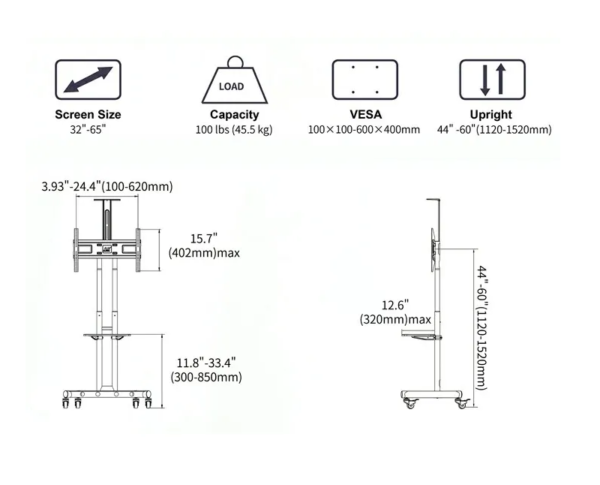Soporte de piso Pedestal - 32" a 65" - Imagen 3